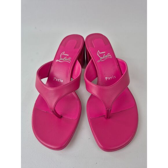 Christian Louboutin Women's Pinup Pink Janetonga Thong Sandals Size 38 - Picture 4 of 8